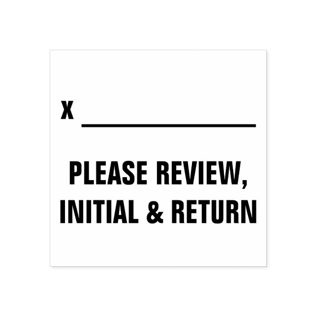 Carimbo De Borracha Bold "POR FAVOR, REVEJA, INICIAL E DEVOLVA" (Impressão)
