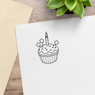 Carimbo De Borracha Bolo de Aniversário Candle Cupcake 1x1