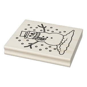 Carimbo de Borracha - Boneco de Neve