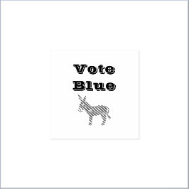 Carimbo De Borracha Bonito burro democrático e corações VOTA AZUL