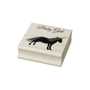 Carimbo De Borracha Bonito Menina Rosa Menina Unicórnio Sexo Revelação