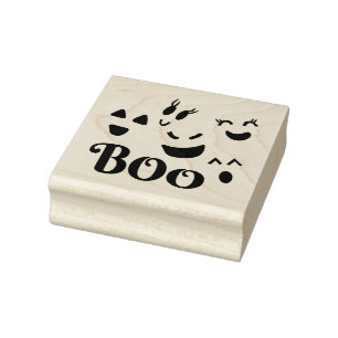 Carimbo De Borracha Boo Fofo Rosto de Fantasma de Halloween Caprichoso