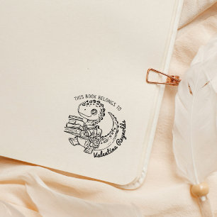 Carimbo De Borracha Bookplate Dino de Bebê Bonito