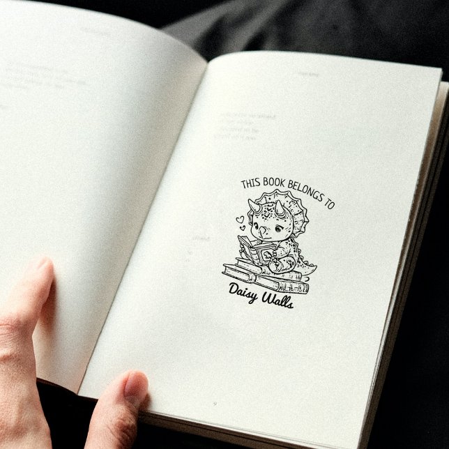 Carimbo De Borracha Bookplate Dino de Bebê Bonito (Criador carregado)