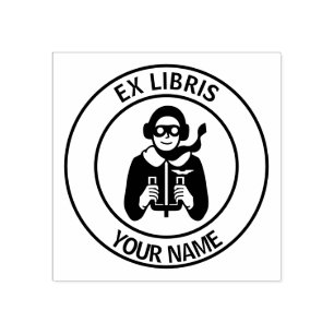 Carimbo De Borracha Bookplate piloto dos libris ex