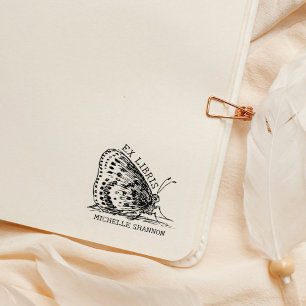 Carimbo De Borracha Borboleta-Cinto Ex-Libris Livro