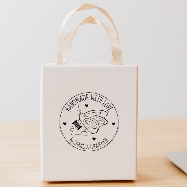 Carimbo De Borracha Borboleta de costura personalizada feita à mão com (Criador carregado)