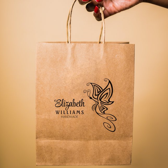 Carimbo De Borracha Borboleta de Cubo Personalizada Fora de Mão Grande (Criador carregado)