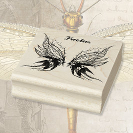 Carimbo De Borracha Borboleta de Madeira