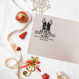 Carimbo De Borracha Borda Collie Dog Endereço de Natal