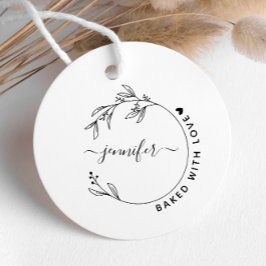 Carimbo De Borracha Botânica Elegante Feita À Mão Com Amor Grande