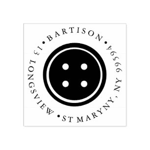 Carimbo De Borracha botão de costura ROUND RETURD ENDEREÇO DA Borrac