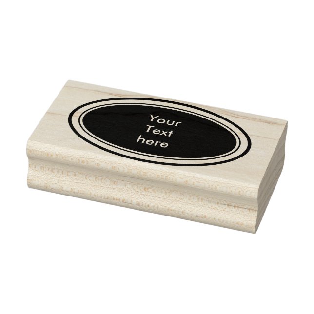 Carimbo De Borracha Botão Moderno Oval com quadro + seu nome (Carimbo)