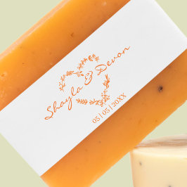 Carimbo De Borracha Branches e Folgas de Coração de Flores Selvagens