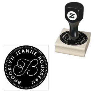 Carimbo De Borracha Branco preto de script