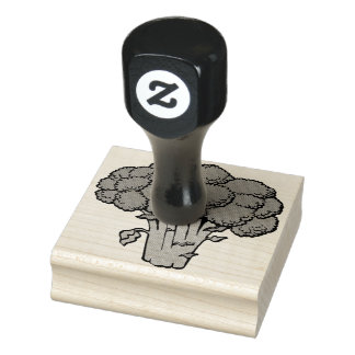 Carimbo De Borracha Brócolis Verde