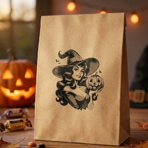 Carimbo De Borracha Bruxa de Halloween Vintage Abóbora Retro