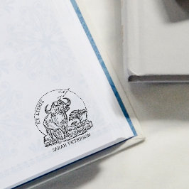 Carimbo De Borracha Buffalo Ex Libris, africano Personalizado