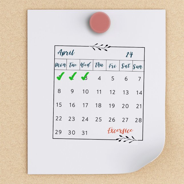 Carimbo De Borracha Bujo do Controlador de Hábitos do Calendário de Di (Criador carregado)