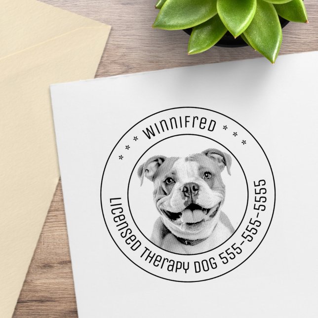 Carimbo De Borracha Bulldog Pit Bull Dog Pet Round (Criador carregado)