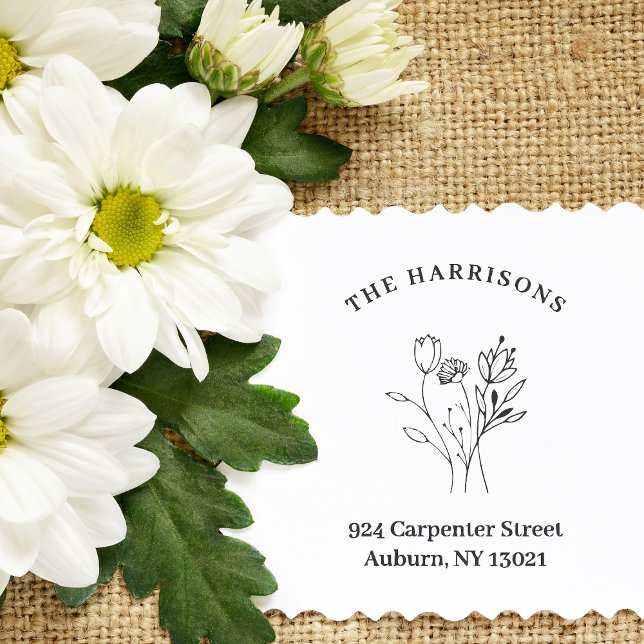 Carimbo De Borracha Buquê de flores silvestres bobotânicas (Criador carregado)