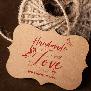 Carimbo De Borracha Butterflies on a Handmade with Love Quote