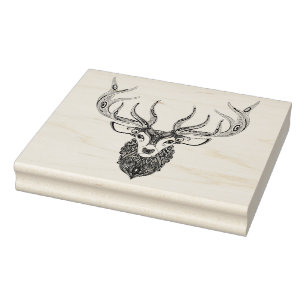 Carimbo De Borracha Cabeça Horned inspirada dos cervos