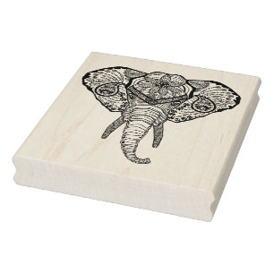 Carimbo De Borracha Cabeça inspirada do elefante