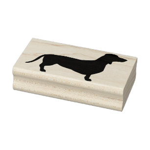 Carimbo De Borracha Cabelo Curto Dachshund - Silhouette 1