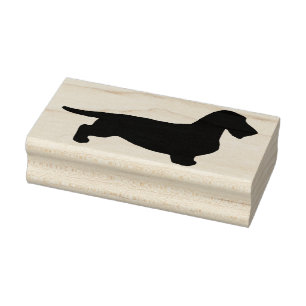 Carimbo De Borracha Cabelo grosso Dachshund - Silhouette 1
