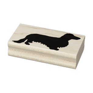 Carimbo De Borracha Cabelo Longo Dachshund - Silhouette 1