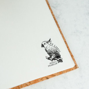 Carimbo De Borracha Cacatua Moderna, Livros Ex Libris da Biblioteca 
