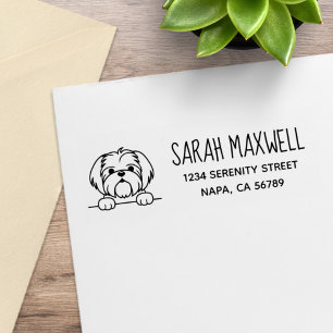 Carimbo De Borracha Cachorro Cachorro Pequeno Shih Tzu Endereço de Ret