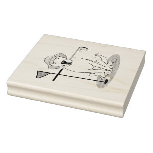 Carimbo De Borracha Cachorro de Retriever Amarelo Golfe - Cujo Cachorr