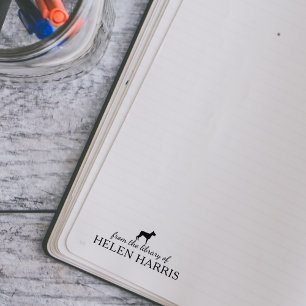 Carimbo De Borracha Cachorro Doberman Minimalista Da Biblioteca De, Li