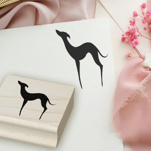 Carimbo De Borracha Cachorro Elegante de Griton Italiano Silhouette