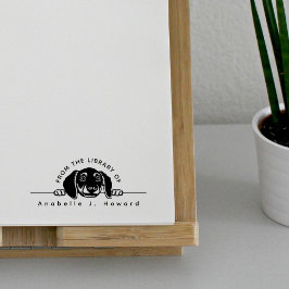 Carimbo De Borracha Cachorro Fofo Da Biblioteca De Nome Personalizado