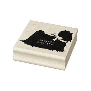Carimbo De Borracha Cachorro Maltês Puppy Cabelo Longo