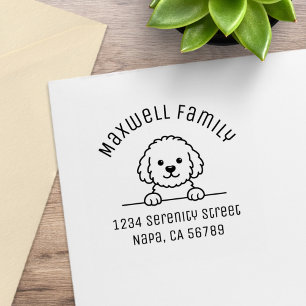 Carimbo De Borracha Cachorro Mistura de Poodle Doodle Pet Família Ende