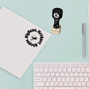 Carimbo De Borracha Café e Texto Grande para Spoon