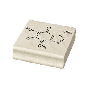 Carimbo De Borracha Caffeine Molecule Chemistry Átomos de café