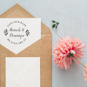 Carimbo De Borracha Caligrafia De Oliva Salva A Data Casamento