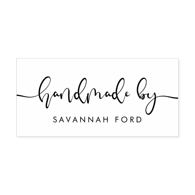 Carimbo De Borracha Caligrafia elegante feita por (Impressão)