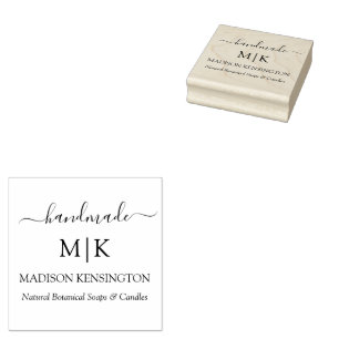 Carimbo De Borracha Caligrafia Monograma feito à mão ou Adicionar rótu