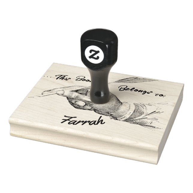 Carimbo De Borracha Caneta de pena de escrita nome | Propriedade carim (Carimbo)