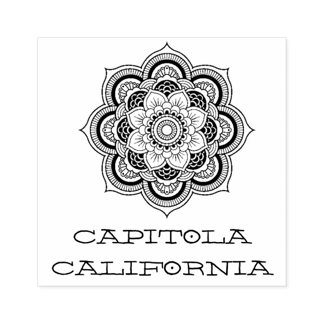 Carimbo De Borracha Capitola California Mandala (Impressão)