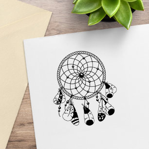 Carimbo De Borracha Capturador de Sonhos Tribal Boho
