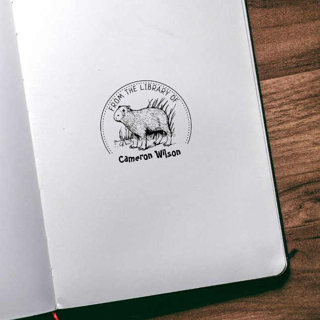 Carimbo De Borracha Capybara Da Biblioteca De, Book (Criador carregado)