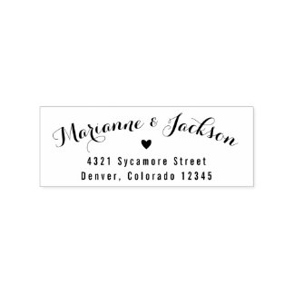 Carimbo De Borracha Cardíaco Corajoso Personalizado Endereço de Devolu