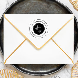 Carimbo De Borracha Carregue seu logotipo | Endereço para devolução de